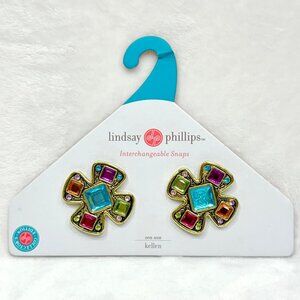 Lindsay Phillips Interchangeable Snaps "Kellen" Colorful Faux Gem Snaps - New